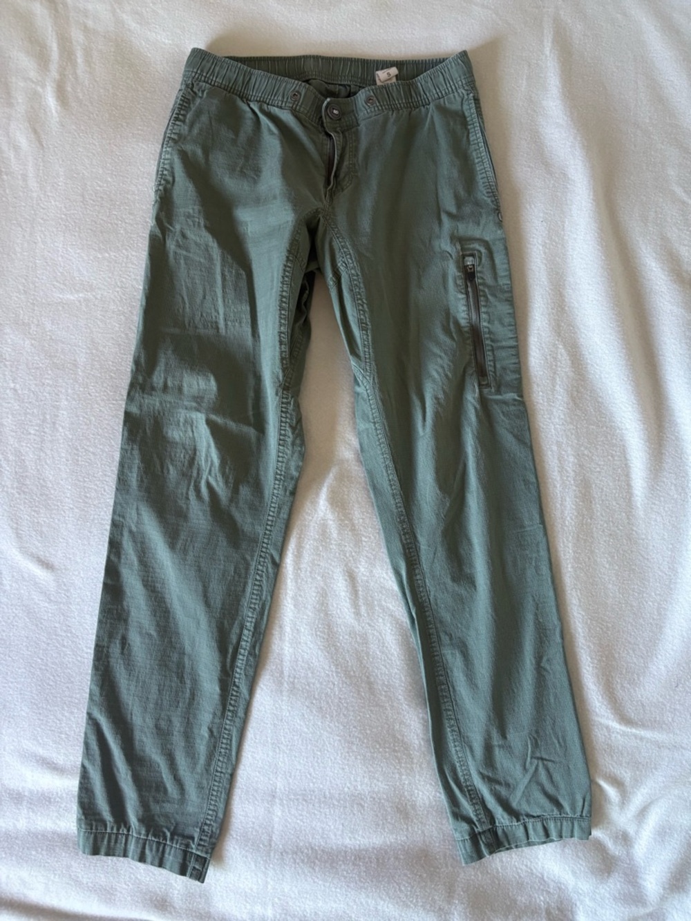 Vuori Ripstop Pants Womens Small Army Green Mid Rise Pockets Climbing Hiking